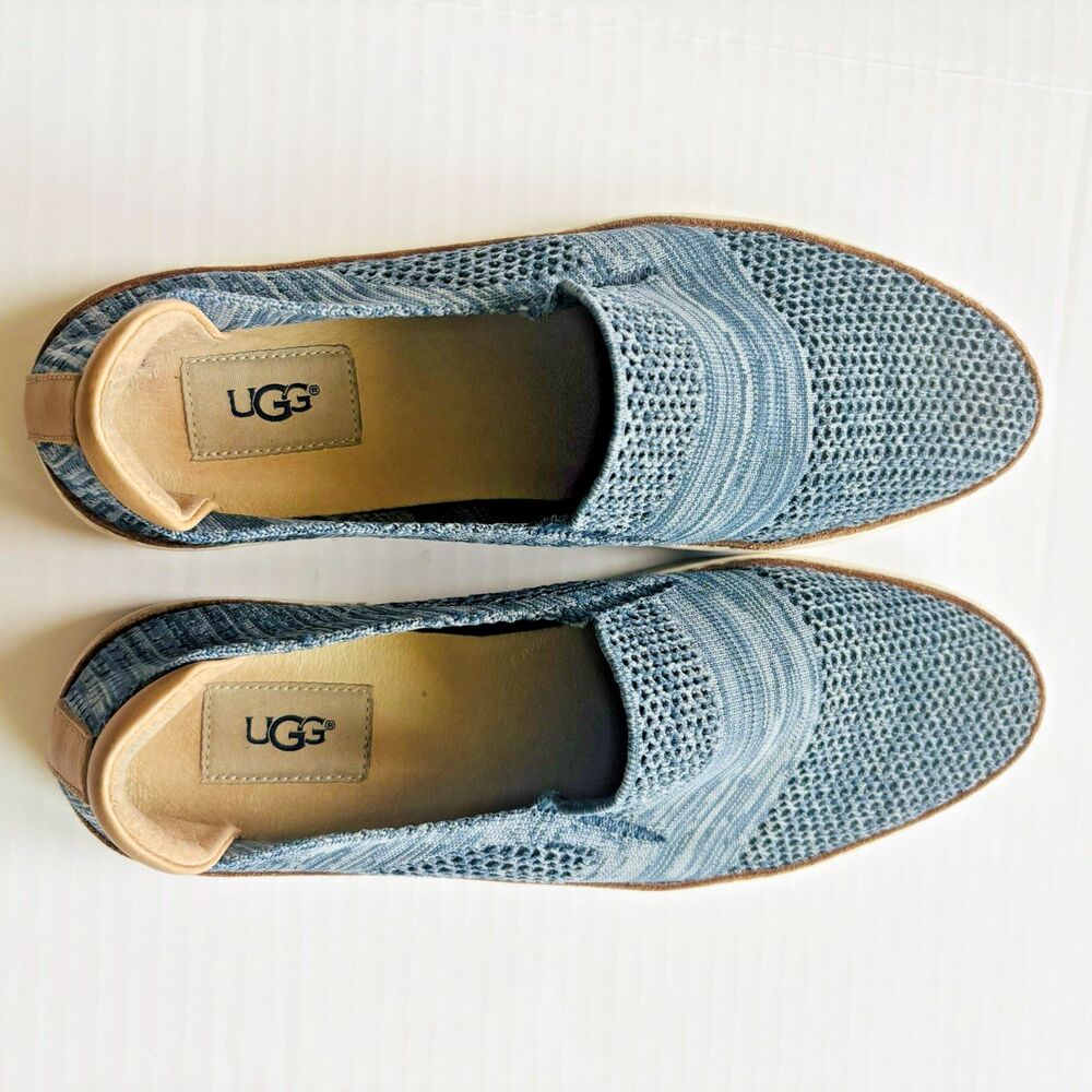 UGG Sammy Women's Shoes Size 10 Blue Soft Knit Casual Cozy Flat Slip-On Loafers